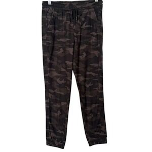 Athleta Farallon Green Gray Camo Cotton Jogger Sweatpants Womens 2‎